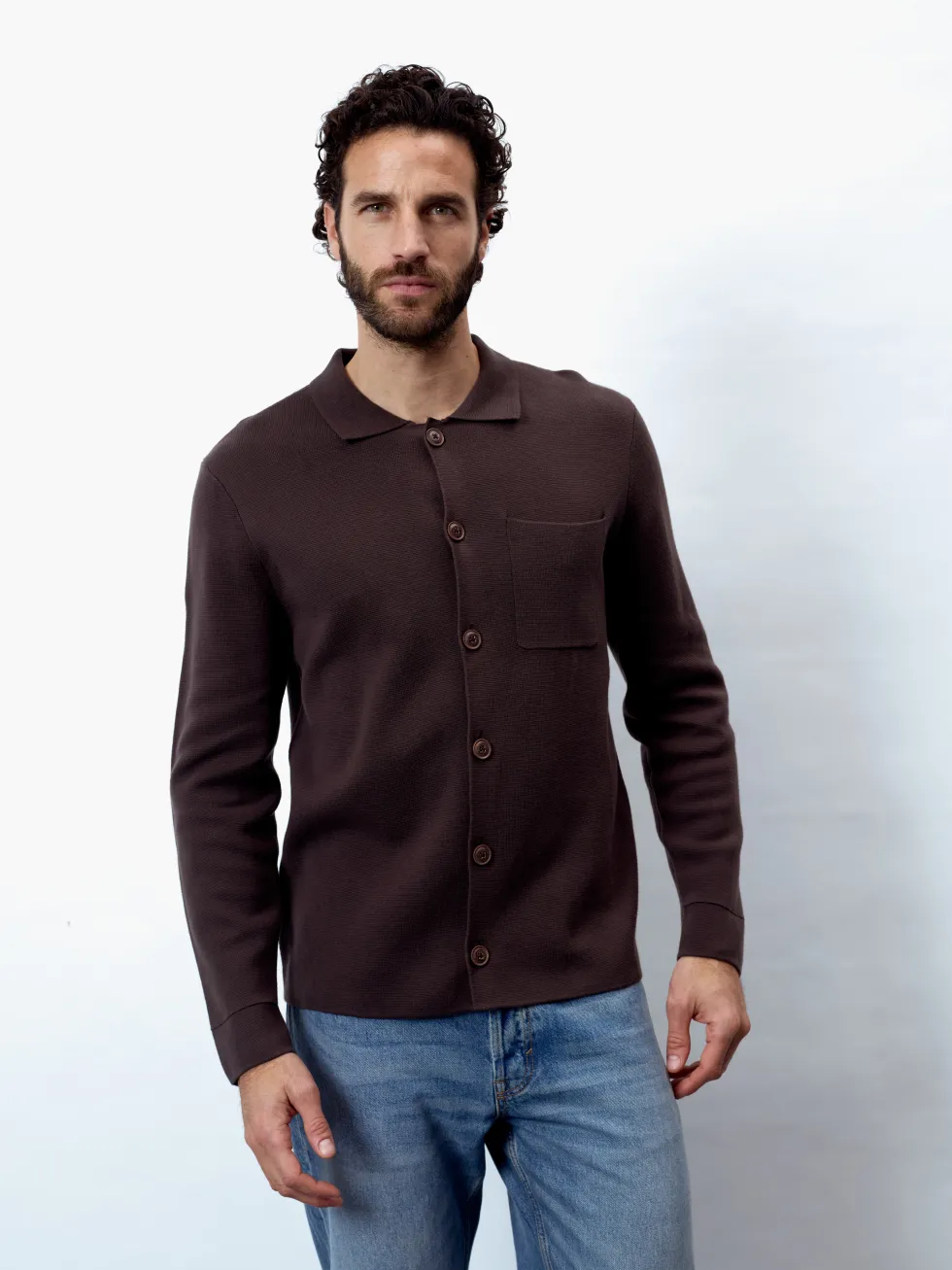 NICLAS - Langarm Herren Overshirt, gestrickt